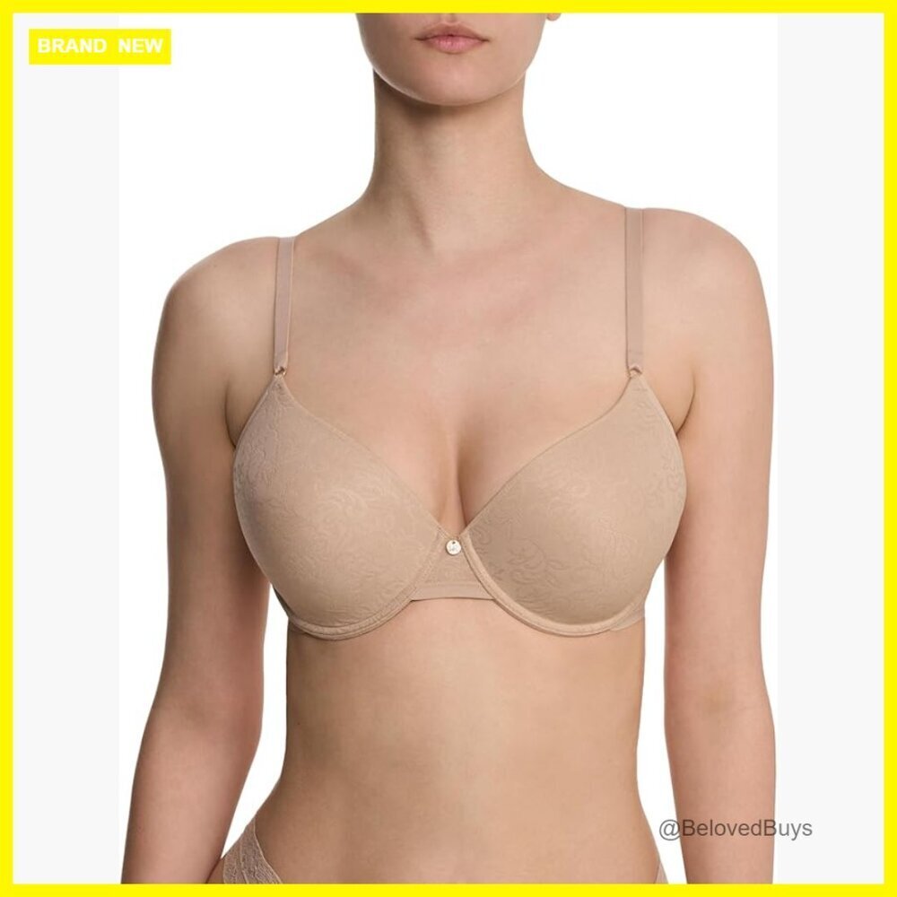 Jacquard Contour Underwire Bra, Adjustable Straps, Soft Fabric